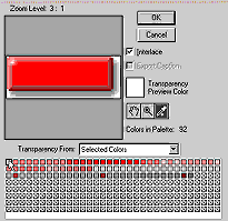 Photoshop gif89a filter options window